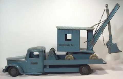 1940s STRUCTO TOYS TRUCK & STEAM SHOVEL COMBO SET RARE PRESS