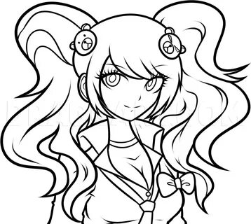 How to Draw Junko, Junko Enoshima, Coloring Page, Trace Draw