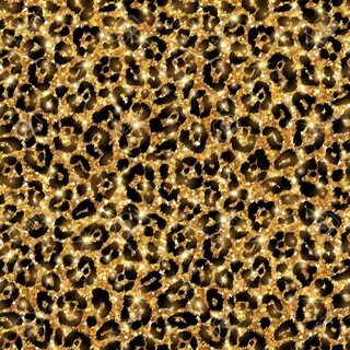 Seamless Gold Leopard Pattern. Vector Illustration. Shining 