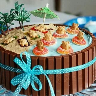 דובים בים Easy cake decorating, Beach cakes, Beach birthday 