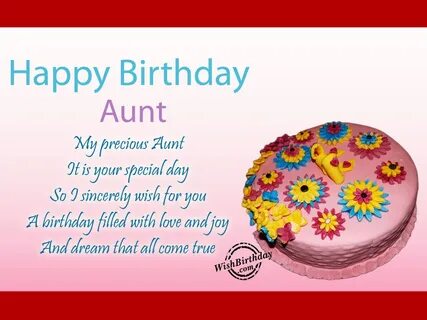 My precious aunt it is your special day - Birthday Wishes, H