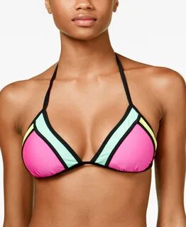 Hula Honey Cabana Brights Colorblocked Triangle Bra Bikini T