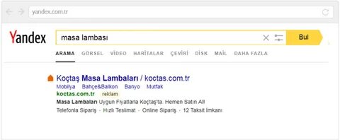 Koçtaş online mağazasındaki son 3 yılı incelediğimizde Yandex arama motorun