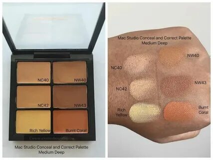 Mac Studio Conceal and Correct Palette Swatches Makeup guide