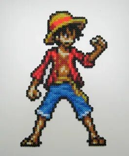 One Piece - Monkey D. Luffy - Perler Bead Sprite by shambles