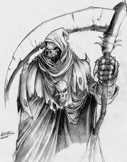 Pencil Sketch Grim Reaper Drawing - Debora Milke