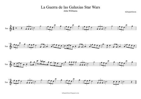 tubescore: Sax sheet music for Star Wars. Sax Music Score by