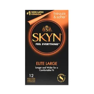 SKYN Elite Large Lubricated Non Latex Condoms, 12 Count - SK