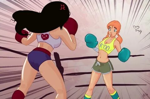 Lady Boxing Cartoons