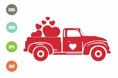 Valentine Red Truck Graphic by logotrain034 - Creative Fabri