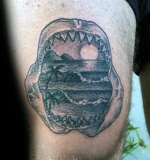60 Shark Jaw Tattoo Designs For Men - A Bite Of Ink Ideas Ti
