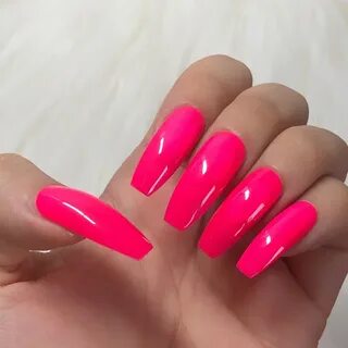 Neon Hot Pink Hand Painted Press on Gel Nails Pink Etsy