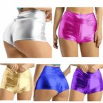 Шорты Womens Wet Look Hot Pants Metallic Shiny Shorts Party 