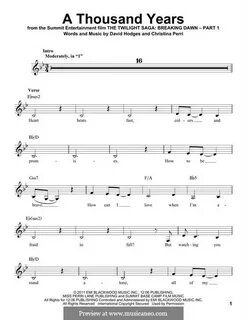A Thousand Years by C. Perri, D. Hodges - sheet music on Mus