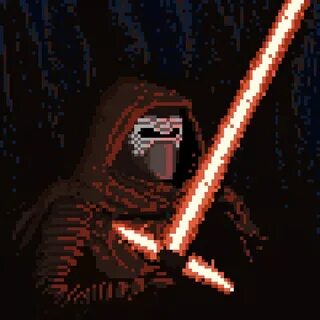 kylo ren and lightsaber star wars pixel art Star wars sticke