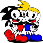 Sonic And Toon Trev Cuphead Edition - Cuphead And Mugman Png