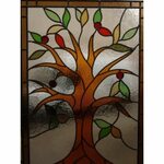 Victorian Original 3 Pannelled Stained Glass Exterior Door T