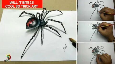 3d spider drawing 3D Drawing For Kids Step By Step How to dr