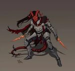 ART Tiefling Eldritch Knight : DnD Character sketches, Dunge