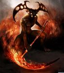Монстр с дырявыми рогами и огненной косой - Картинки для ава