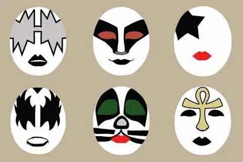 kiss-masks Kiss face paint, Kiss band makeup, Kiss face