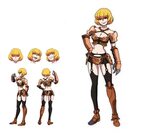 Safebooru - 1girl arm guards armor black legwear blonde hair