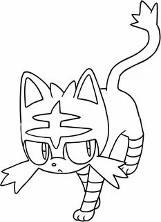Drawing Litten of the Pokémon Sun and Moon coloring pages pr
