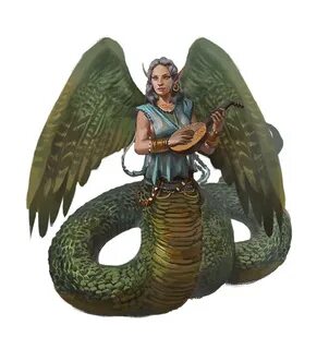 Female Lillend Azata - Pathfinder 2E PFRPG DND D&D 3.5 5E 5t