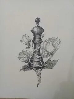 King chess piece #tattoo #king #rose Xadrez tatuagem, Tatuag