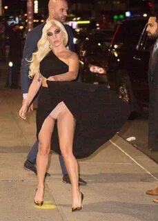 Lady Gaga suffered a wardrobe malfunction as she stepped out in a thigh-sli...