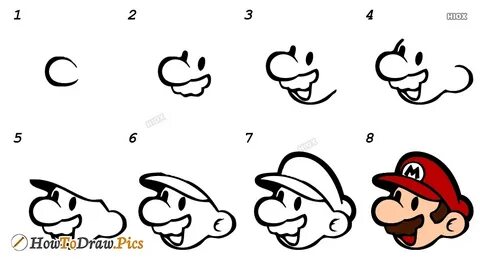 How To Draw Super Mario Step By Step - bmp-willy