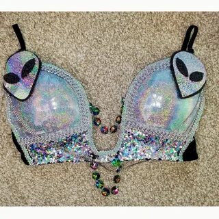 Alien Rave Bra / Holographic Rave Bra / Holographic Rave Ets