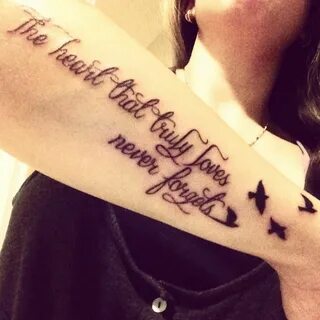 chic forearm birds love tattoo quotes idea - the heart that 