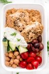 Instant Pot Greek Chicken Quinoa Bowls Meal Prep - Garnish &