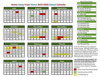 2020 And 2021 School Calendar Palm Beach County Printable Ca