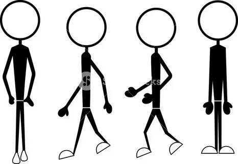 Stick Figure Characters Positions Royalty-Free Stock Image -