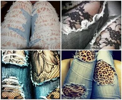 Ali's Fashion Sense: Lace Under Distress Diy ripped jeans, D