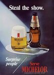 1971 Steal the show. Surprise people - Serve Michelob Propag