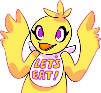 Lets Eat Five Nights At Freddy"s 2 Pink Yellow Text - Chica 