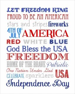 Fourth of July Subway Art free printable Fourth of july quot