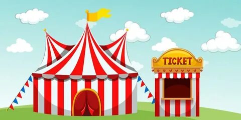 Circus tent and ticket booth 591594 Vector Art at Vecteezy