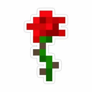 Red Minecraft Rose Flower Sticker by Tumblestwo Painting min