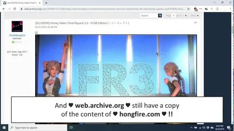 Honey Select - Use web.archive.org while hongfire.com is dow