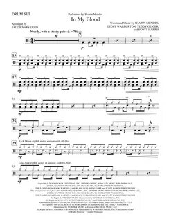 In My Blood (arr. Jacob Narverud) - Drums - Choral Music Dow