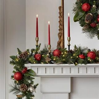 Lighted Christmas Garland For Mantle