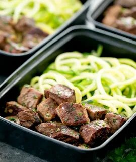 Garlic Butter Steak Bites with Zucchini Noodles Meal Prep Re