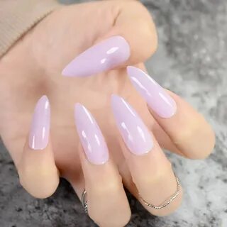 Light Purple Stilettos Sharp Nail Art Acrylic False Nail Tip