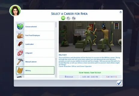 Mod The Sims: Unlocked Military and Conservationist Career f