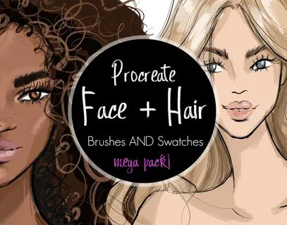 Buy Procreate Megapack Portrait Hair brushes And Swatches Fa