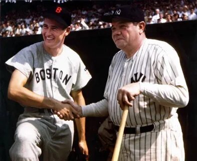 Ted Williams Meets Babe Ruth at 1943 Charity Game - Cool Old